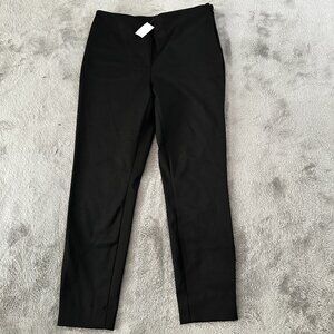 NWT Loft Black Ponte Pants Trouser Slacks Women's size 10 Zipper Hem Career